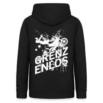 Grenzganger Grenzenlos Motorrad Biker Geschenk - Frauen Hoodie - Schwarz - Hinten - AI Model Female 172 light (172cm)