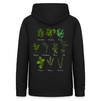 Vintage botanische Kräuter - Frauen Hoodie - Schwarz - Hinten - AI Model Female 172 light (172cm)