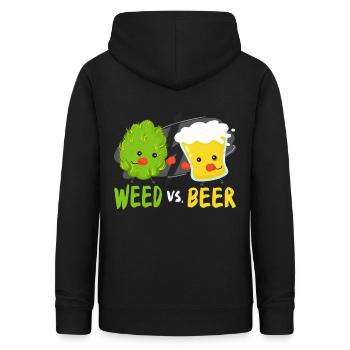 Funny Weed Vs Beer Cannabis Kush Stoner Drinking THC - Women's Hoodie - black - Back - AI Model Female 172 light (172cm)