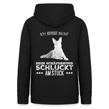 Ich beiße nicht Deutscher Schäferhund Design - Frauen Hoodie - Schwarz - Hinten - AI Model Female 172 light (172cm)