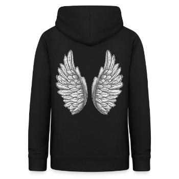 vleugel - Vrouwen hoodie - zwart - Achter - AI Model Female 172 light (172cm)