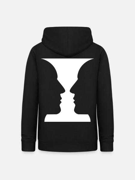 Köpfe oder Vase Optische Täuschung - Frauen Hoodie - Schwarz