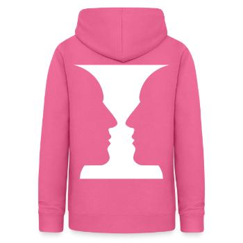 Köpfe oder Vase Optische Täuschung - Frauen Hoodie - Pink - Hinten - AI Model Female 172 light (172cm)
