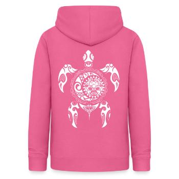 Schildkröte Maori Tribal Sonnen Design Mond Shirt - Frauen Hoodie - Pink - Hinten - AI Model Female 172 light (172cm)