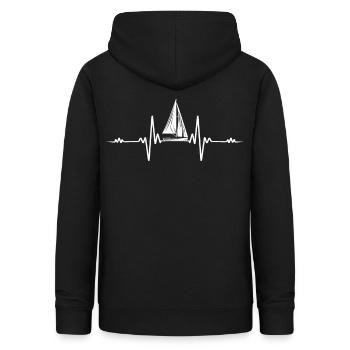 Segeln Segelboot Yacht Kapitän Herzschlag Geschenk - Frauen Hoodie - Schwarz - Hinten - AI Model Female 172 light (172cm)