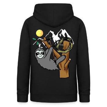 Faultier Wildnis Wildtier sportlich klettern - Frauen Hoodie - Schwarz - Hinten - AI Model Female 172 light (172cm)