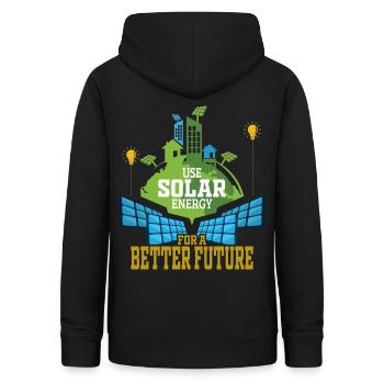Énergie solaire Énergie renouvelable - Sweat à capuche Femme - noir - Dos - AI Model Female 172 light (172cm)