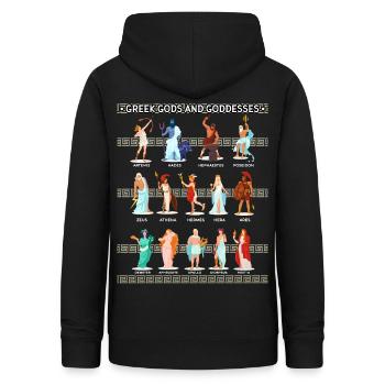 Griechische Götter und Göttinnen - Frauen Hoodie - Schwarz - Hinten - AI Model Female 172 light (172cm)