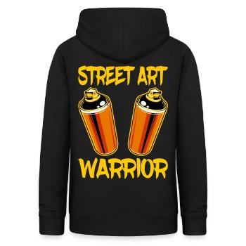 Street Art Warrior Graffiti Tag Spray Spray Paint - Women's Hoodie - black - Back - AI Model Female 172 light (172cm)