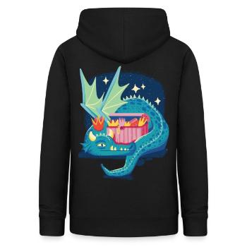 Dragon Fantasy Treasure Chest Creature Aquarellmal - Frauen Hoodie - Schwarz - Hinten - AI Model Female 172 light (172cm)