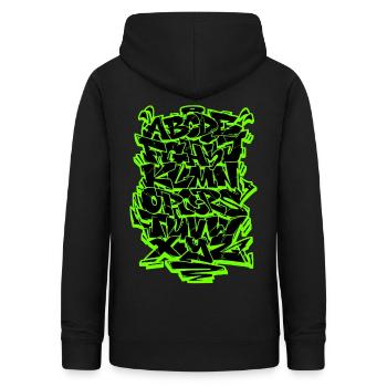 Graffiti Alphabet Wildstyle Hip Hop Street Art Urb - Frauen Hoodie - Schwarz - Hinten - AI Model Female 172 light (172cm)