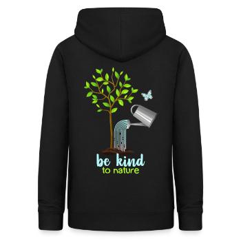 Naturschutz, Baum und Gießkanne, Umweltschutz - Frauen Hoodie - Schwarz - Hinten - AI Model Female 172 light (172cm)