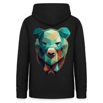 Niedliche Bärengesicht Polygon niedrige Polybären - Frauen Hoodie - Schwarz - Hinten - AI Model Female 172 light (172cm)