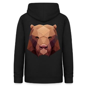Polygonbärenkopf niedrige Polybären - Frauen Hoodie - Schwarz - Hinten - AI Model Female 172 light (172cm)