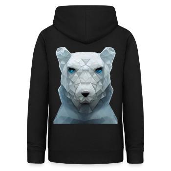 Niedliche Eisbärenkopf Polygon niedrige Polybären - Frauen Hoodie - Schwarz - Hinten - AI Model Female 172 light (172cm)