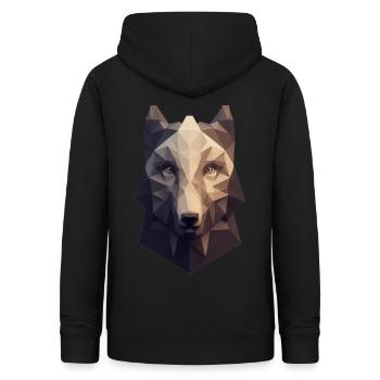 Geometrische Wölfe des Wolfkopfes Polygon - Frauen Hoodie - Schwarz - Hinten - AI Model Female 172 light (172cm)