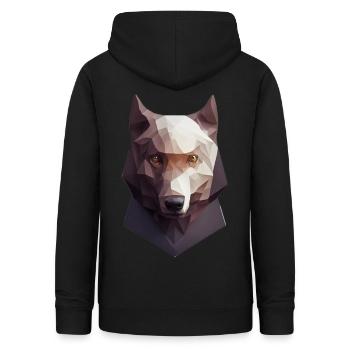 Wolfkopf niedriger Polygonwölfe geometrisch - Frauen Hoodie - Schwarz - Hinten - AI Model Female 172 light (172cm)
