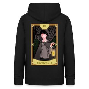 Anime -Tarot -Karte Der Einsiedler okkulte gotisch - Frauen Hoodie - Schwarz - Hinten - AI Model Female 172 light (172cm)