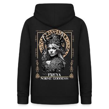 Déesse nordique Freya Mythologie viking celtique - Sweat à capuche Femme - noir - Dos - AI Model Female 172 light (172cm)