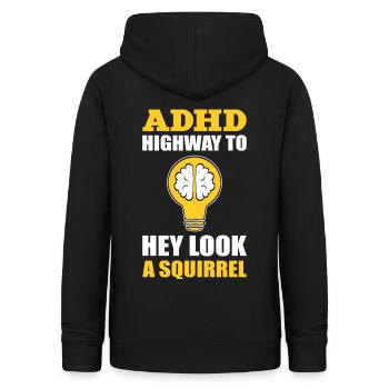 ADHD Highway To Hey Look A Squirrel ADHD Awareness - Frauen Hoodie - Schwarz - Hinten - AI Model Female 172 light (172cm)