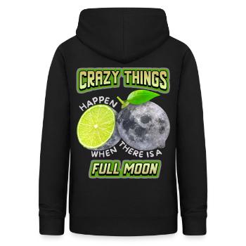 Surrealismus, Vollmond mit Zitrone lustiger Spruch - Frauen Hoodie - Schwarz - Hinten - AI Model Female 172 light (172cm)