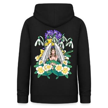Fleurs printanières Ange Flore céleste Jardin - Sweat à capuche Femme - noir - Dos - AI Model Female 172 light (172cm)