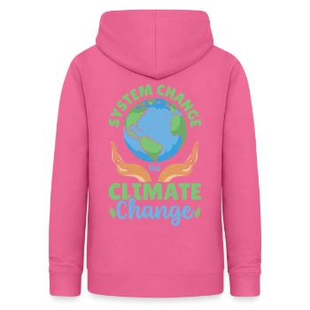 System Change Not Climate Change Global Warming - Frauen Hoodie - Pink - Hinten - AI Model Female 172 light (172cm)