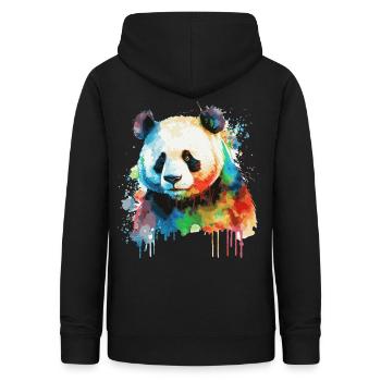 Colorful Watercolor Panda Bear Cute Bear Lover - Frauen Hoodie - Schwarz - Hinten - AI Model Female 172 light (172cm)