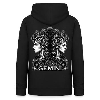 Signe du zodiaque Gémeaux jumeaux Astrologie symbole ancien - Sweat à capuche Femme - noir - Dos - AI Model Female 172 light (172cm)