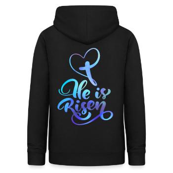 Ostern Jesus Christus Auferstehung Spruch - Frauen Hoodie - Schwarz - Hinten - AI Model Female 172 light (172cm)