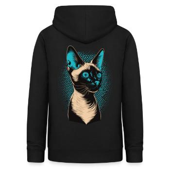 Cute Siamese Cat Breed Pet Lover - Frauen Hoodie - Schwarz - Hinten - AI Model Female 172 light (172cm)