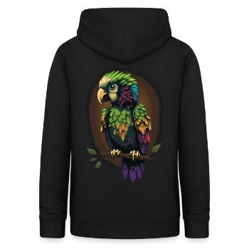 Cute Green Parrot Birding Ornithology Lover - Women's Hoodie - black - Back - AI Model Female 172 light (172cm)
