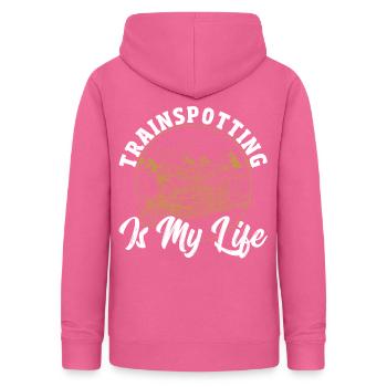 Trainspotting Is My Life Trainspotter Train - Women's Hoodie - pink - Back - AI Model Female 172 light (172cm)