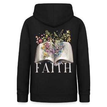 Faith Floral Bible Mormon LDS Mormonism - Frauen Hoodie - Schwarz - Hinten - AI Model Female 172 light (172cm)