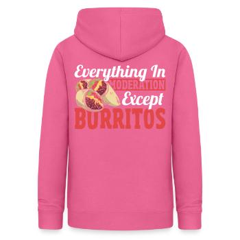 Alles in Maßen außer Burritos Burrito Taco - Frauen Hoodie - Pink - Hinten - AI Model Female 172 light (172cm)