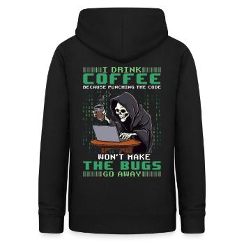Grim Reaper Skeleton Programmer Funny Coffee Progr - Frauen Hoodie - Schwarz - Hinten - AI Model Female 172 light (172cm)
