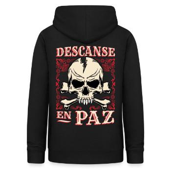 Crâne, os croisés os disant repos-en-paix - Sweat à capuche Femme - noir - Dos - AI Model Female 172 light (172cm)