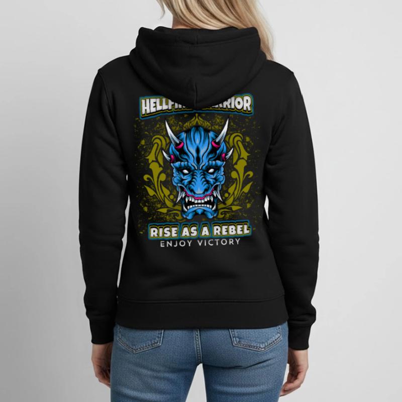 Devil Satan, Hellfire Warrior Saying, Comic Style Women's Hoodie