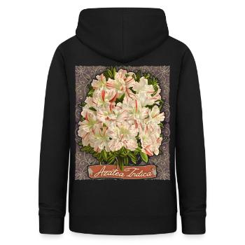 Azalée Indica, fleurs botaniques vintage, azalée - Sweat à capuche Femme - noir - Dos - AI Model Female 172 light (172cm)
