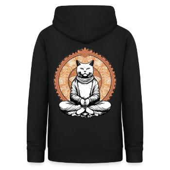 Cat Yoga Meditating Buddhism Yoga - Frauen Hoodie - Schwarz - Hinten - AI Model Female 172 light (172cm)