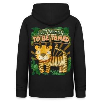 Tigre Kawaii, Tigre De La Jungle, Dicton Drôle - Sweat à capuche Femme - noir - Dos - AI Model Female 172 light (172cm)