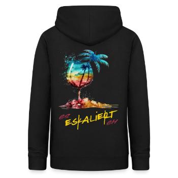 Costume de fête « It Escalates Anyway » pour une soirée entre filles - Sweat à capuche Femme - noir - Dos - AI Model Female 172 light (172cm)