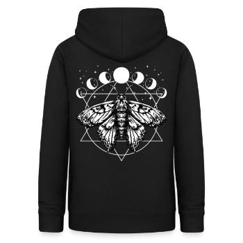 Grunge Moth Fairycore Moon Phases Witchcraft Ether - Frauen Hoodie - Schwarz - Hinten - AI Model Female 172 light (172cm)