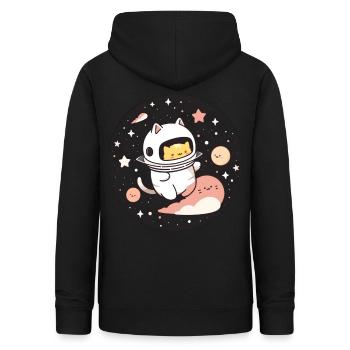 Kawaii Astronaut Cat Celestial Planets Outer Space - Frauen Hoodie - Schwarz - Hinten - AI Model Female 172 light (172cm)