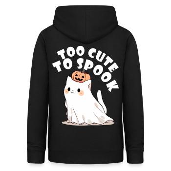 Too Cute To Spook Funny Ghost Cat Kawaii Halloween - Frauen Hoodie - Schwarz - Hinten - AI Model Female 172 light (172cm)