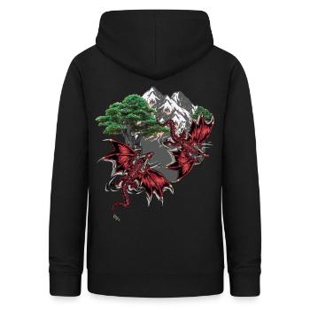 Fantasy Drachen Figur Magie Märchen Märchenfigur - Frauen Hoodie - Schwarz - Hinten - AI Model Female 172 light (172cm)
