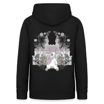 Bunny King souverain rétro Vintage personnage de conte de fées - Sweat à capuche Femme - noir - Dos - AI Model Female 172 light (172cm)