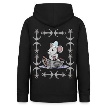 Souris rétro Vintage ancre marin maritime Ahoy - Sweat à capuche Femme - noir - Dos - AI Model Female 172 light (172cm)