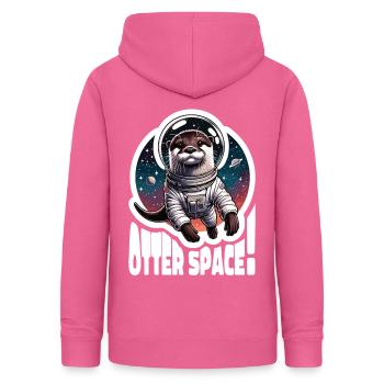Otter Space Astronaut Weltall Otter Seeotter - Frauen Hoodie - Pink - Hinten - AI Model Female 172 light (172cm)