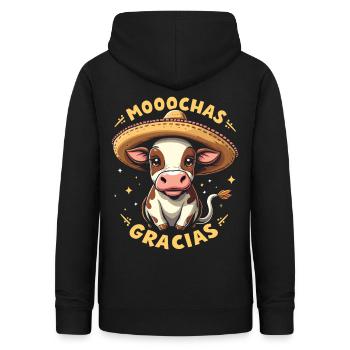 Kühe Muh Kuh Moo Rindvieh Milchkuh Milchbauer - Frauen Hoodie - Schwarz - Hinten - AI Model Female 172 light (172cm)